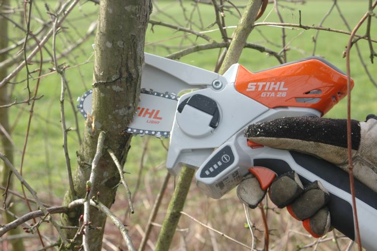 Met een kettingzaagje op accu kun je meters maken! Met een kettingzaagje op accu kun je meters maken!