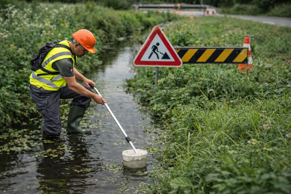 Watermonsterneming in een groene omgeving (Beeld ter illustratie, gegenereerd met AI)